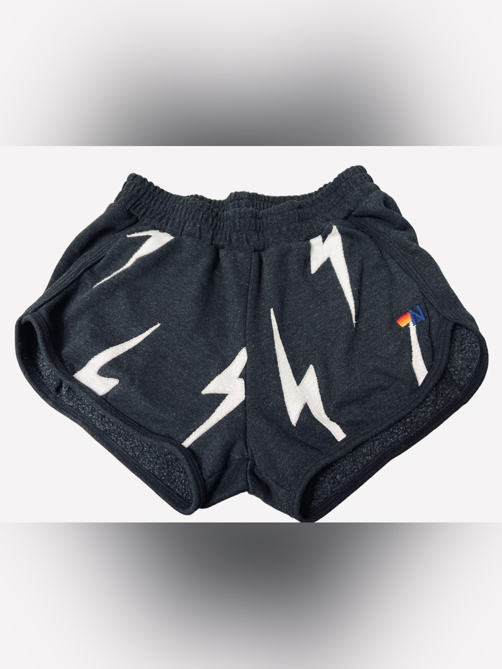 Aviator Nation Womens Bolt Embroidered Sweat Shorts - Medium